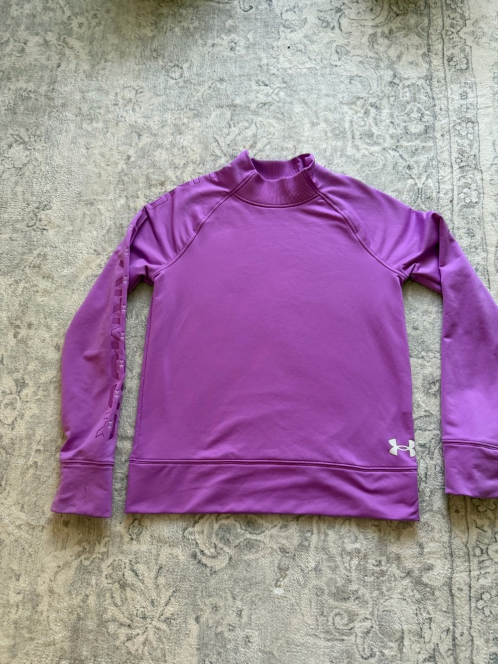 Under Armour Lilac ColdGear Mock Neck Pullover